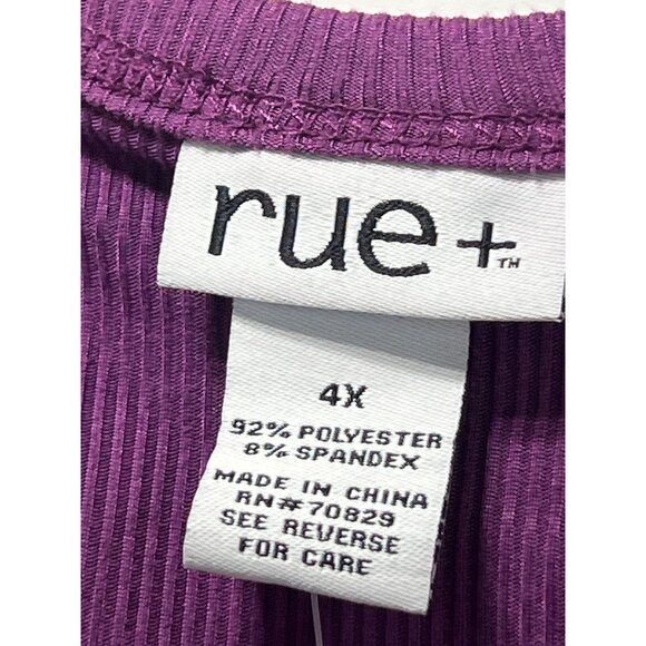 Rue 21 - Women's Short Sleeve Stretch Blouse - Purple - 4X - Picture 8 of 11